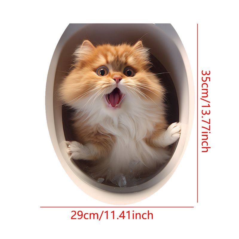 Creative Cartoon Cute 3D Kitten Puppy Animal Toilet Toilet Stickers Home Decoration