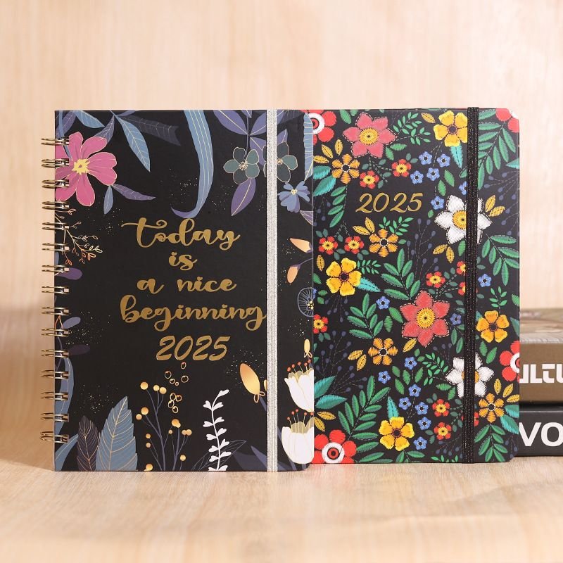 2025 Flower A5 English Coil Notebook