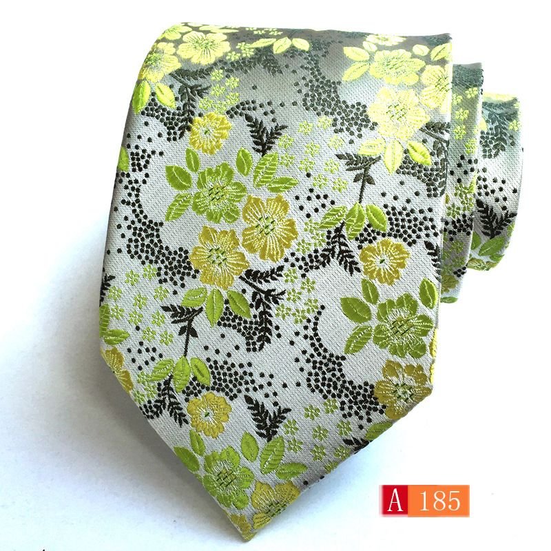 Men Fashion Polyester Jacquard Large Flower Spike Tie