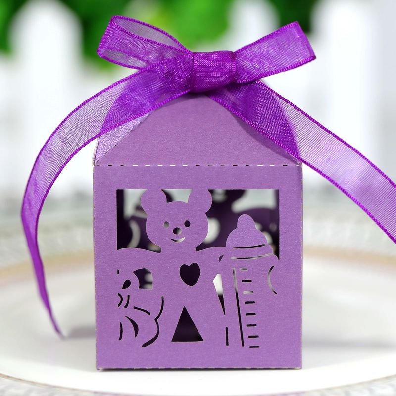 Simple Creative Laser Hollow Bear Bottle Wedding Candy Packaging Box