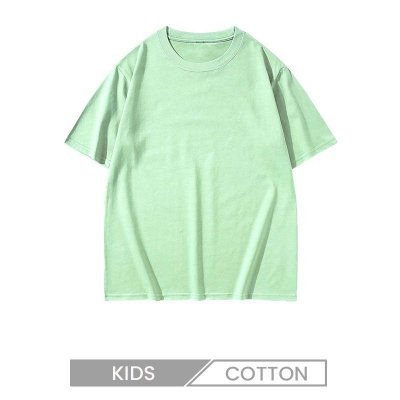 Summer Kids Children Ice Silk Short-Sleeved Crew Neck 95% Cotton T-Shirt Custom