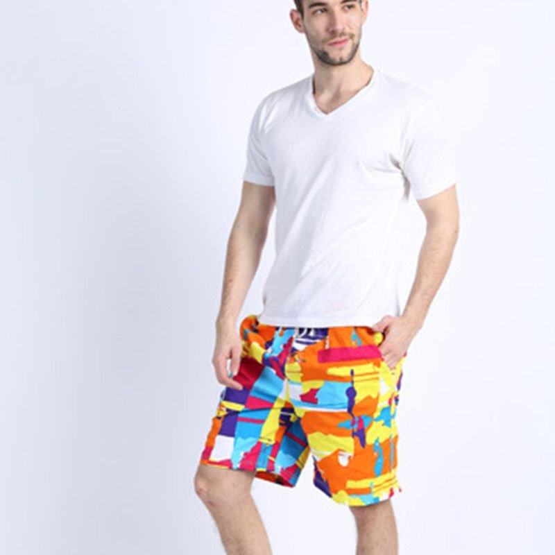 Man's New Arrival Trendy Ink Painting Style Beach Swimming Shorts