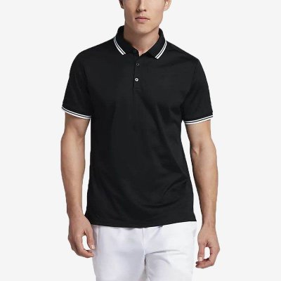 Men Fashion Casual Solid Color Short Sleeve Lapel Sport Polo Shirt