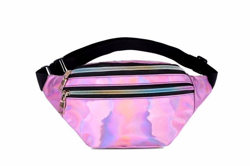 Women Fashionable Simple Double-Layer Zipper Chest Bag