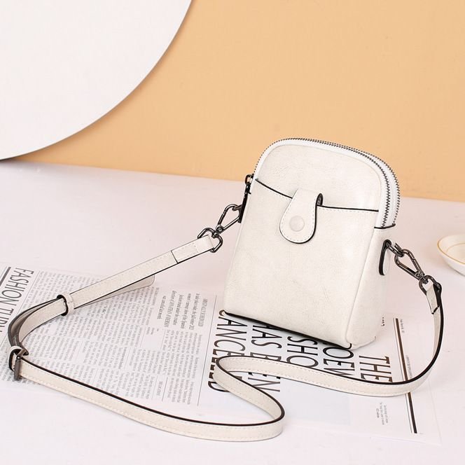 Women Retro Genuine Leather Mini Phone Bag Shoulder Bag