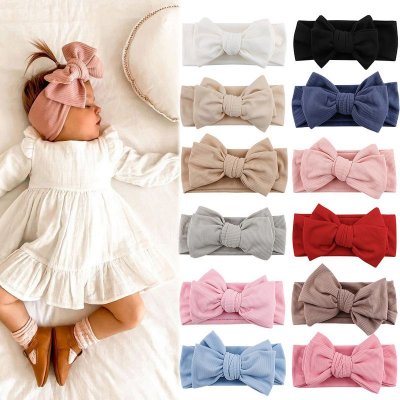 Kids Girls Cute Sweet Solid Color Bow Headwear