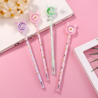 Cartoon Creative Cute Sequins Rabbit Ears Butterfly Gel Pen Student Stationery