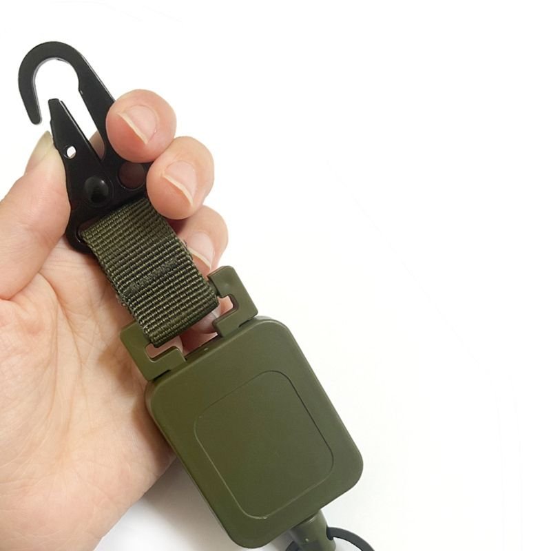 Outdoor Fishing Telescopic Easy Pull Buckle Olive Chucklemouth Buckle Strap Back Clip Wire Element Accessories