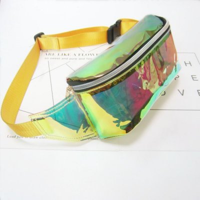 Women Fashion Symphony Laser Metal Color Transparent Clear Chest Bag