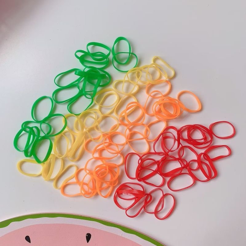 Kids Girls Cute Candy Color Disposable Hair Rings