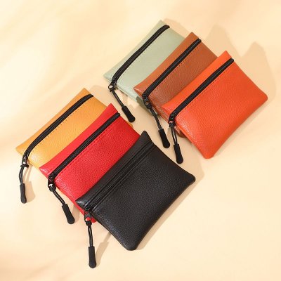 Women Fashion Litchi Zipper PU Wallet