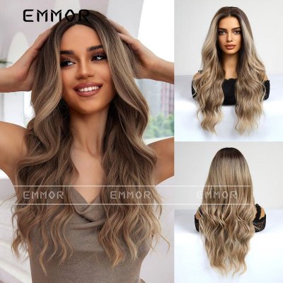 Women Fashion Gradient Long Curly Hair Wig