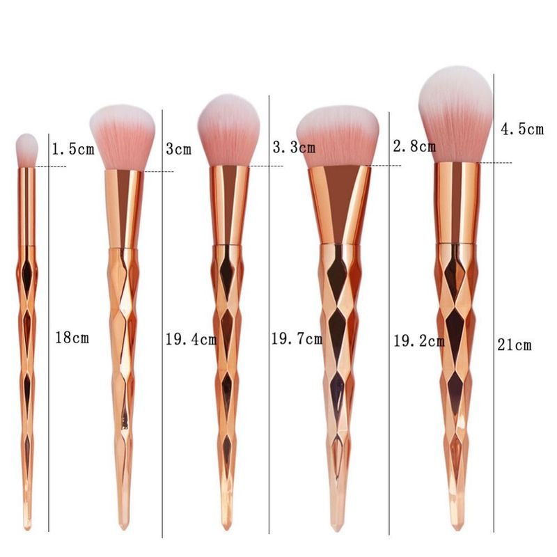 7pcs/set Colorful Gradient Diamond Unicorn Makeup Brushes