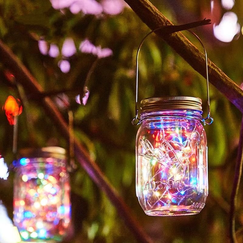 Outdoor Bottle Hanging Glass Jar Solar Light