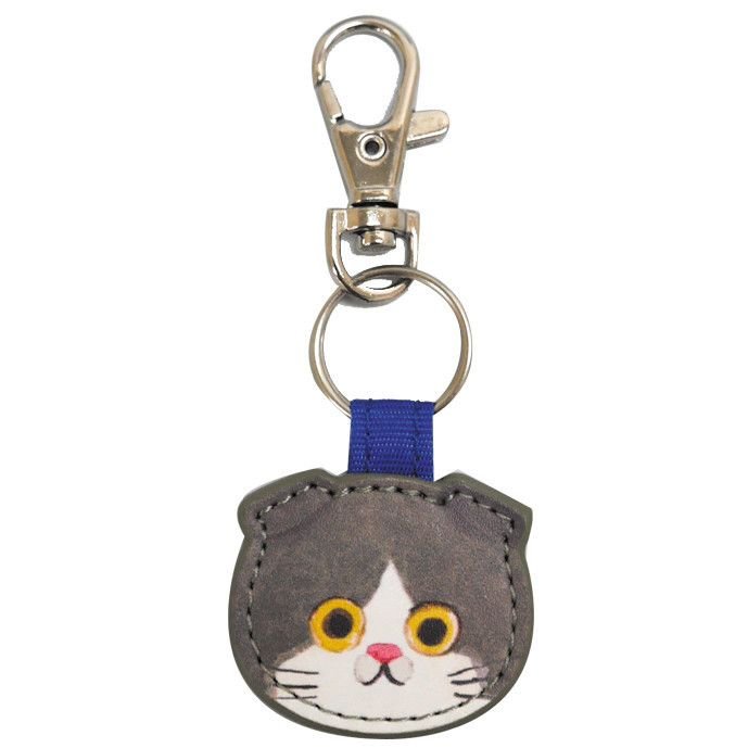 Women Simple Cute Kitten Leather Key Chain Pendant