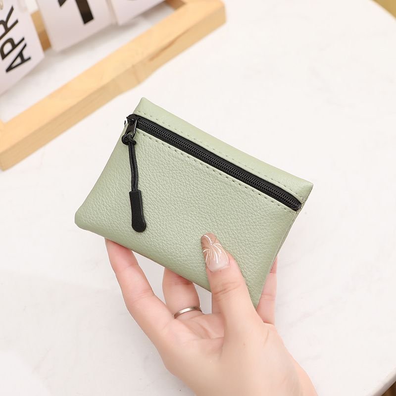 Women Fashion Litchi Zipper PU Wallet