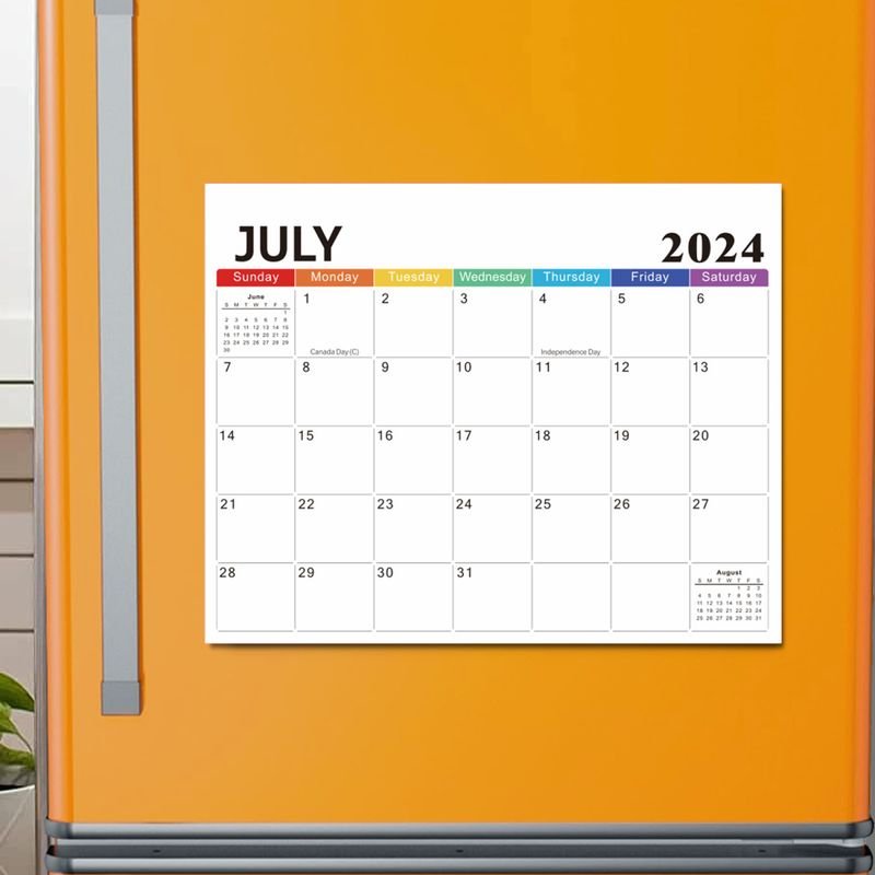 2025 English Calendar Magnetic Tearable Refrigerator Sticker Household Calendar Schedule