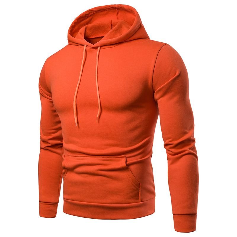 Custom Sports Logo Men Casual Solid Color Hoodie