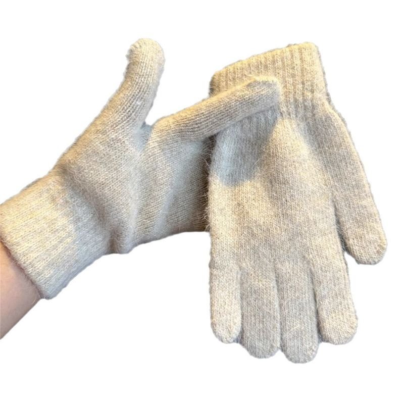 Women Winter Cold-Proof Fleece-Lined Thick Cycling Touchscreen Warm Cotton Gloves