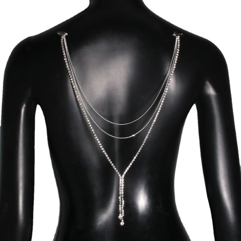 Women Fashion Sexy Multi-Layer Tassel Back Body Chain