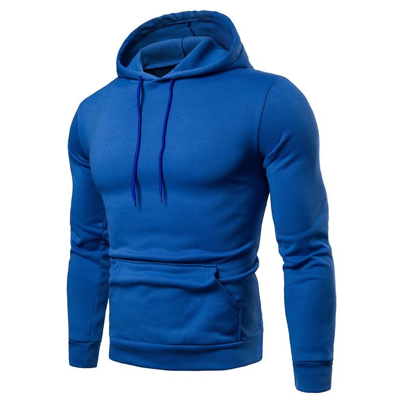 Custom Sports Logo Men Casual Solid Color Hoodie