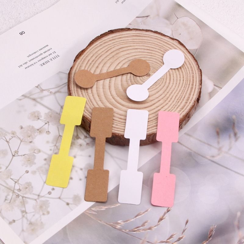 100pcs Ring Sticker Price Tag Jewelry Packaging Kraft Paper Card