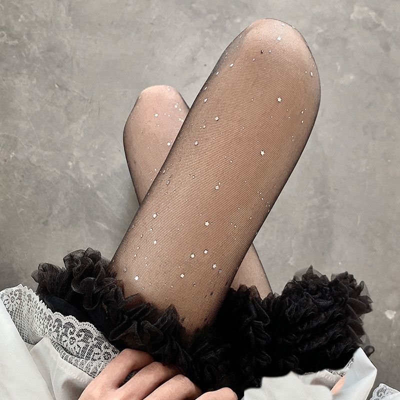 Women Fashion Sexy Black Bow Print Pantyhose