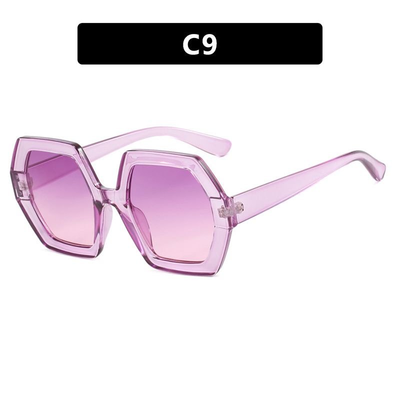 Women Fashion Polygon Large Frame Sunglasses