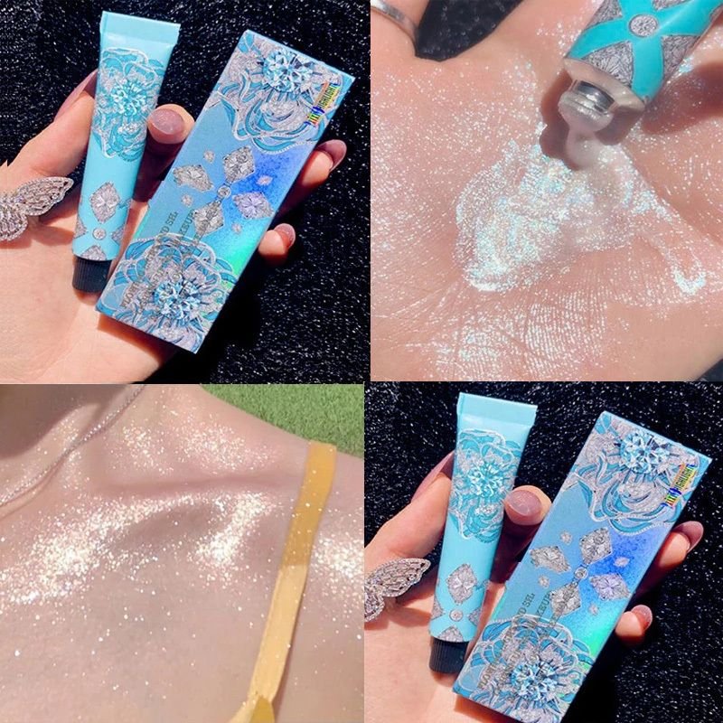 Xixi Waterproof Contouring Highlight Liquid Diamond Shining Brighten Face Body Shimmer Makeup Highlighter