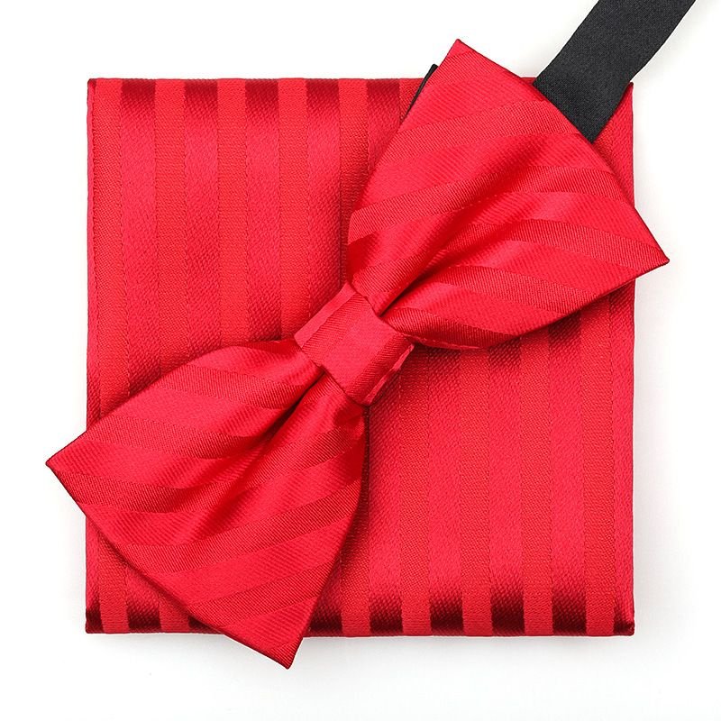 Men Fashion Business Banquet Triangle Bow Tie Pocket Towel Accessories Set