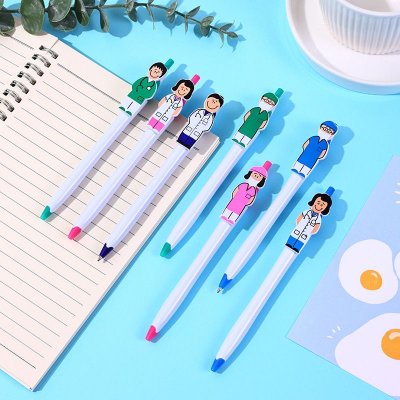 Cartoon Creative Male Doctor Female Nurse Press Ballpoint Pen