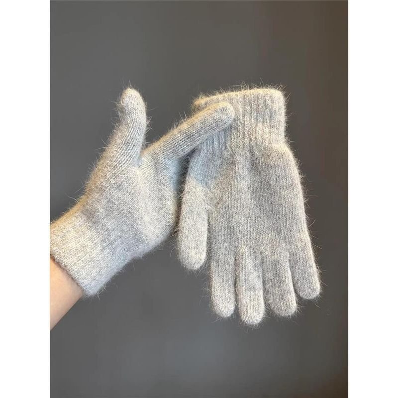 Women Winter Cold-Proof Fleece-Lined Thick Cycling Touchscreen Warm Cotton Gloves