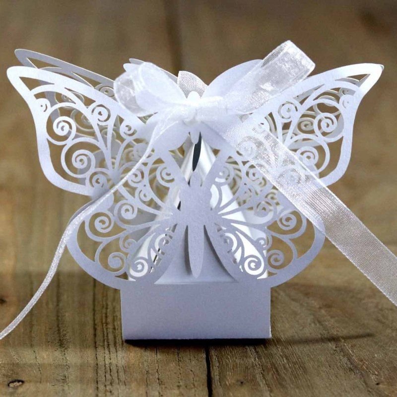 Simple Creative Wedding Party Three-Dimensional Hollow Butterfly Candy Packaging Box