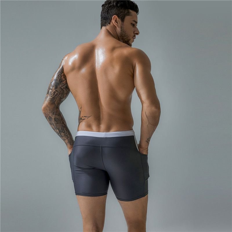 Men'S Casual Elastic Side Pocket Drawstring Swim Shorts