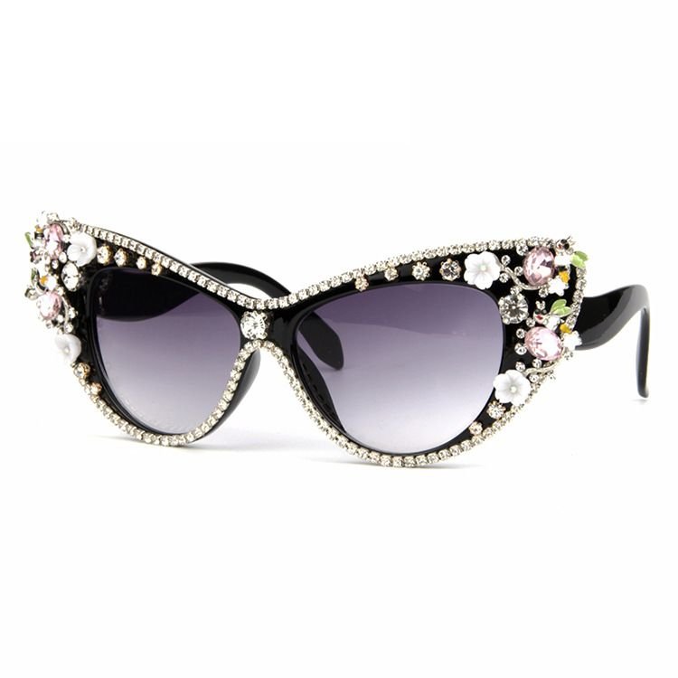 Women Retro Diamond-Studded Cat-Eye Sunglasses