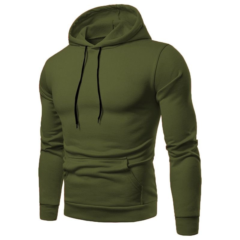 Custom Sports Logo Men Casual Solid Color Hoodie