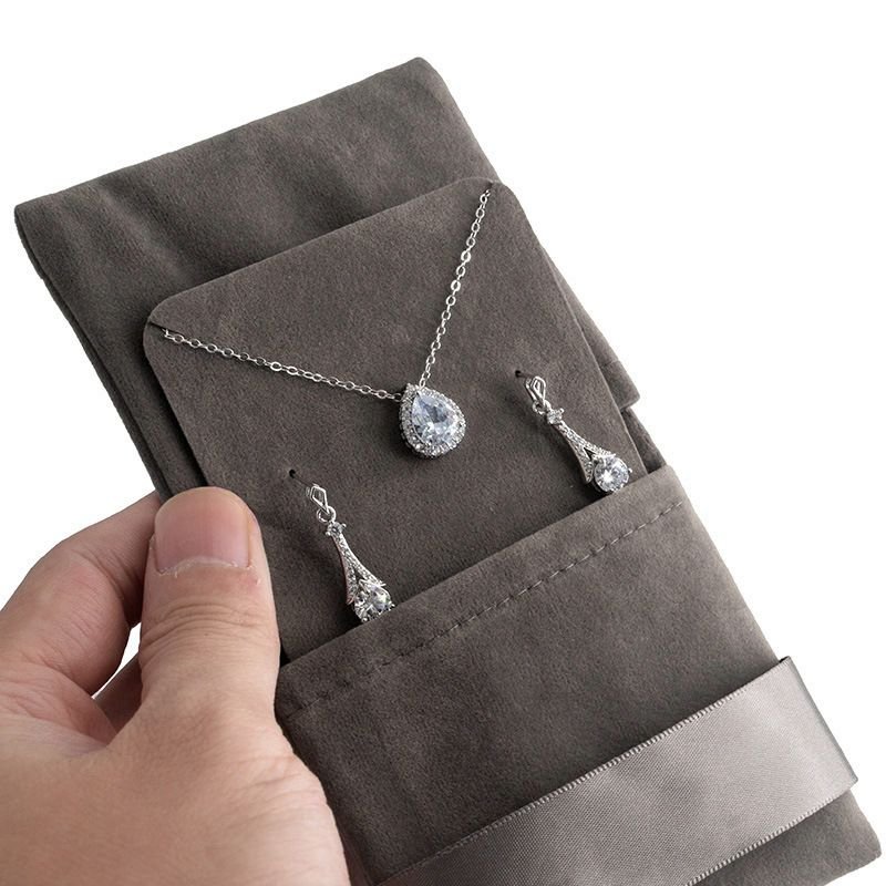 Fashion Solid Color Jewelry Packaging Flannel Bag