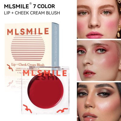 MLSMILE Women Simple Multi-Functional Facial Makeup Natural Water Blush Cream